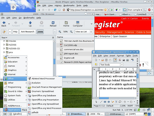 A wide variety of OSS desktop packages is available 